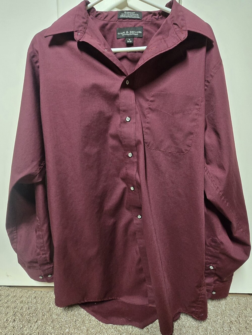 Men's Long-Sleeve Croft & Barrow Button-Up Shirt - Maroon